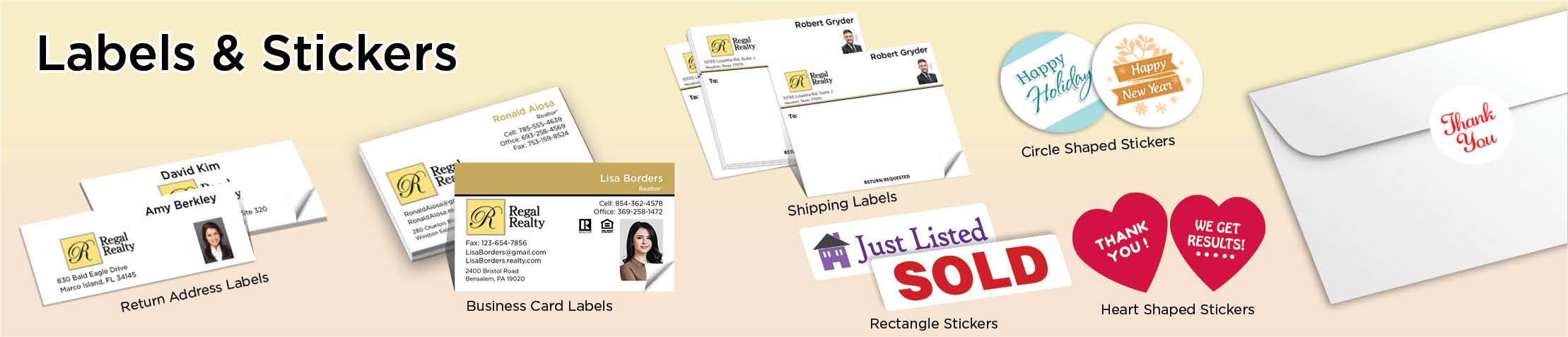 Regal Realty Real Estate Labels and Stickers - MHRS business card labels, return address labels, shipping labels, and assorted stickers | BestPrintBuy.com