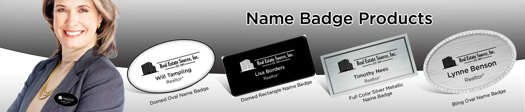 Real Estate Source Inc Real Estate Name Badge Products - Real Estate Source Inc Name Tags for Realtors | BestPrintBuy.com