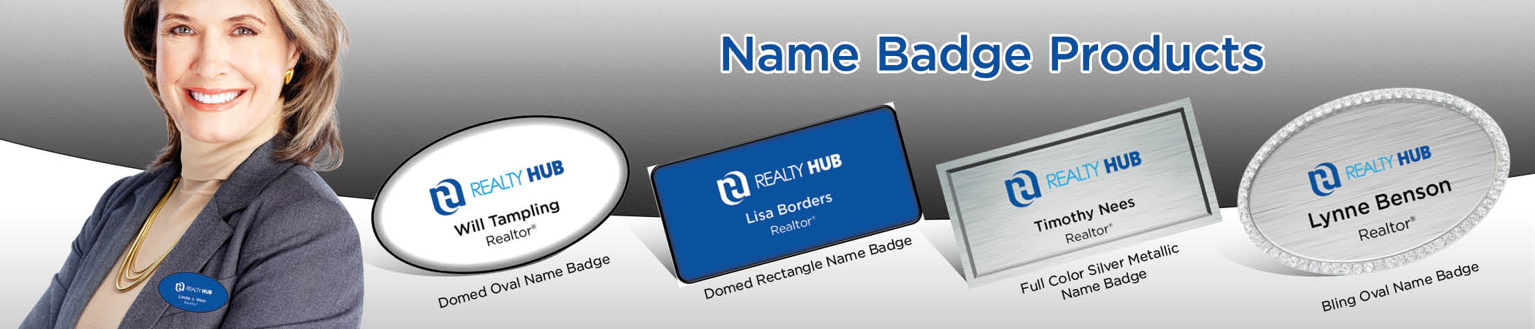 Realty Hub Real Estate Name Badge Products - Realty Hub Name Tags for Realtors | BestPrintBuy.com