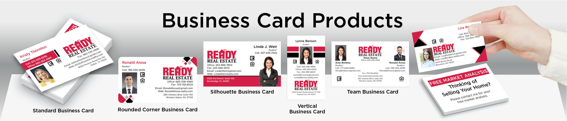 Ready Real Estate Real Estate Business Card Products - Ready Real Estate  - Unique, Custom Business Cards Printed on Quality Stock with Creative Designs for Realtors | BestPrintBuy.com