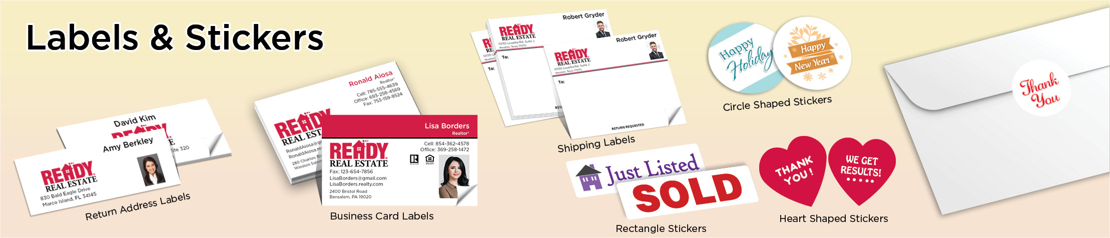 Ready Real Estate Real Estate Labels and Stickers - MHRS business card labels, return address labels, shipping labels, and assorted stickers | BestPrintBuy.com