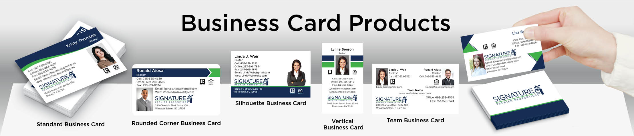 Signature Premier Properties Real Estate Business Card Products - Signature Premier Properties  - Unique, Custom Business Cards Printed on Quality Stock with Creative Designs for Realtors | BestPrintBuy.com