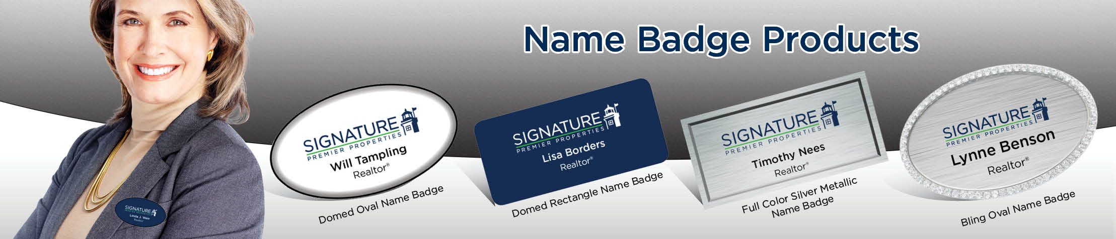 Signature Premier Properties Real Estate Name Badge Products - Signature Premier Properties Name Tags for Realtors | BestPrintBuy.com