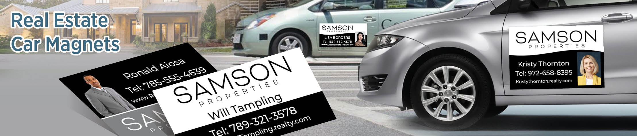 Samson Properties Real Estate Car Magnets - Custom car magnets for realtors, with or without photo | BestPrintBuy.com