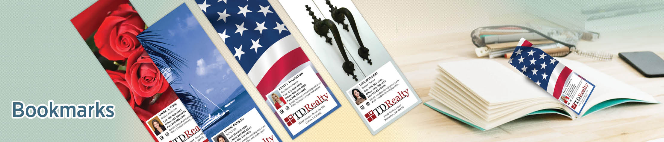 TDRealty Real Estate Bookmarks - TDRealty  custom realtor bookmarks | BestPrintBuy.com