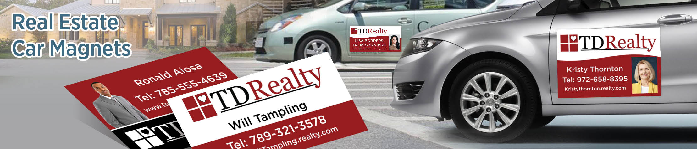 TDRealty Real Estate Car Magnets - Custom car magnets for realtors, with or without photo | BestPrintBuy.com