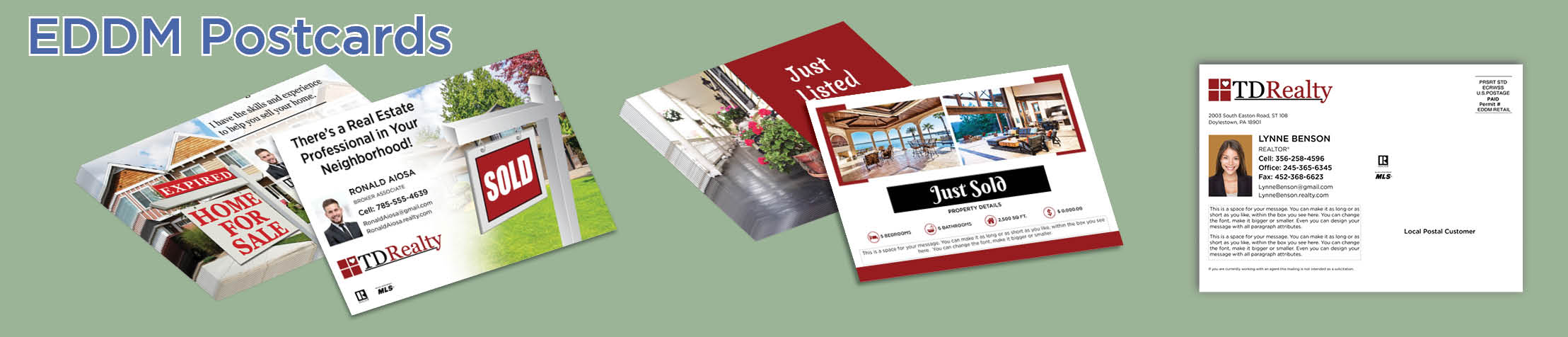 TDRealty Real Estate EDDM Postcards - personalized Every Door Direct Mail Postcards | BestPrintBuy.com