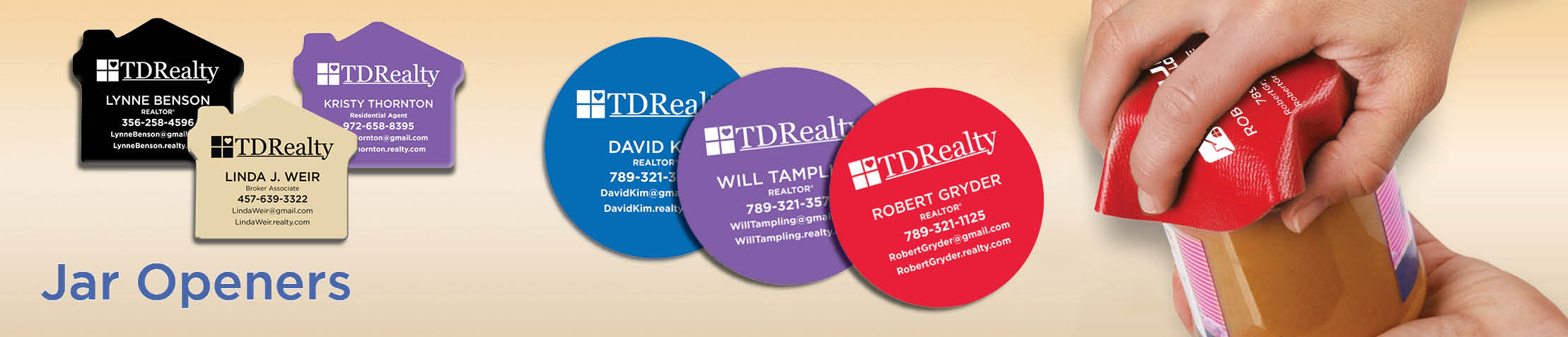 TDRealty Real Estate Personalized Jar Opener - Promotional products: Jar Openers | BestPrintBuy.com