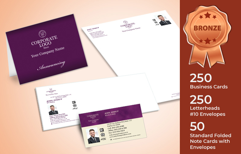 Berkshire Hathaway Real Estate Bronze Agent Package - Berkshire Hathaway personalized business cards, letterhead, envelopes and note cards | BestPrintBuy.com