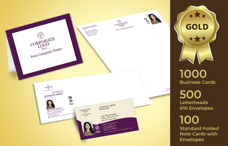 Berkshire Hathaway Real Estate Gold Agent Package - Berkshire Hathaway personalized business cards, letterhead, envelopes and note cards | BestPrintBuy.com